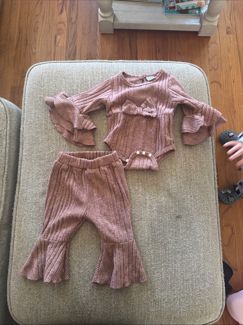 Fringe bell bottom matching set 0-3month